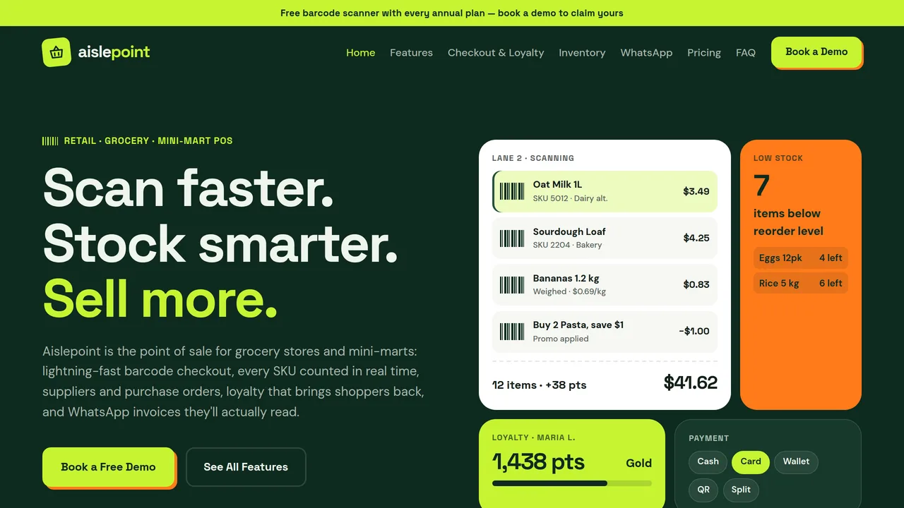 Aislepoint POS — Retail, Grocery & Mini-Mart POS Software Website (Frontend + Backend) — Dynamic Websites template preview