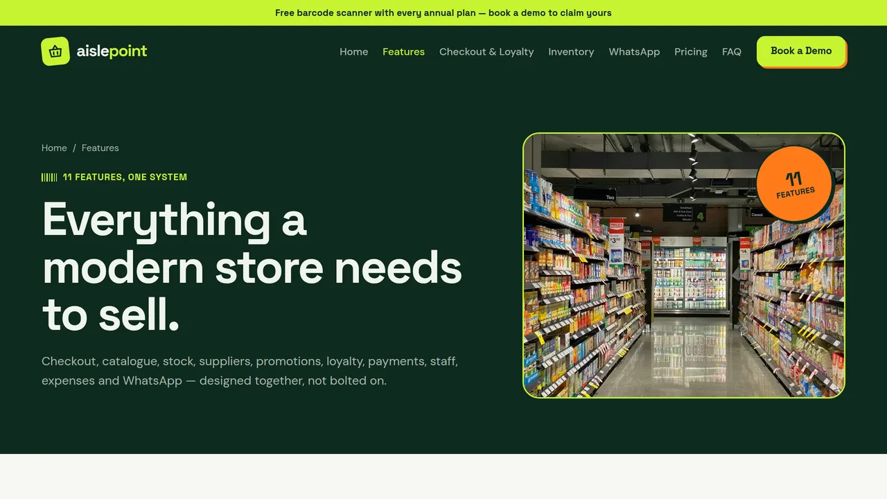 Aislepoint POS — Retail, Grocery & Mini-Mart POS Software Website (Frontend + Backend) — preview screenshot 2 of 3