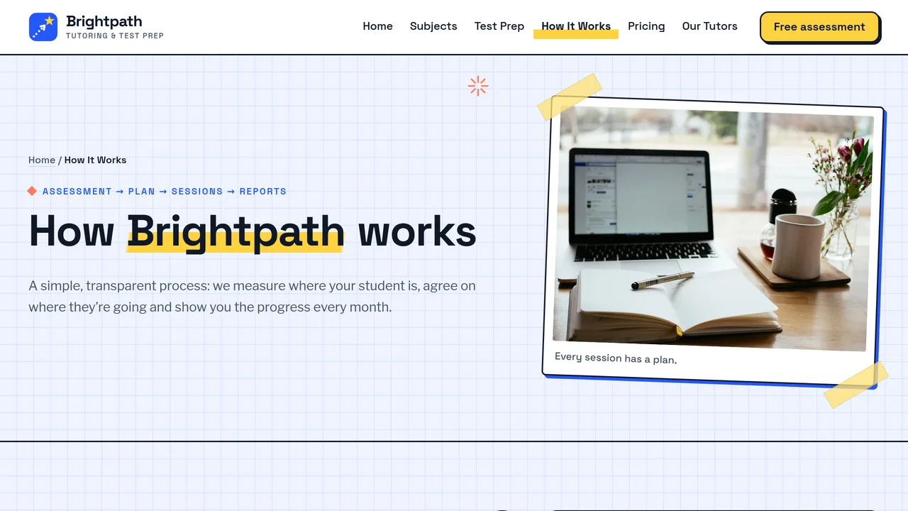Brightpath Tutoring & Test Prep — Tutoring & Test Prep Center Website (7 Pages) — preview screenshot 4 of 4
