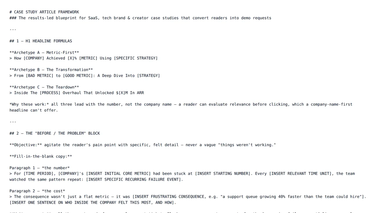 Case Study Article Framework — preview screenshot 1 of 1