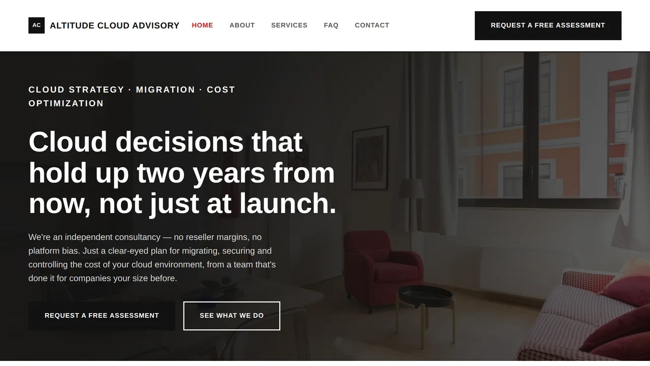 Altitude Cloud Advisory — Cloud Consulting Company Website (Frontend + Backend) — preview screenshot 1 of 3