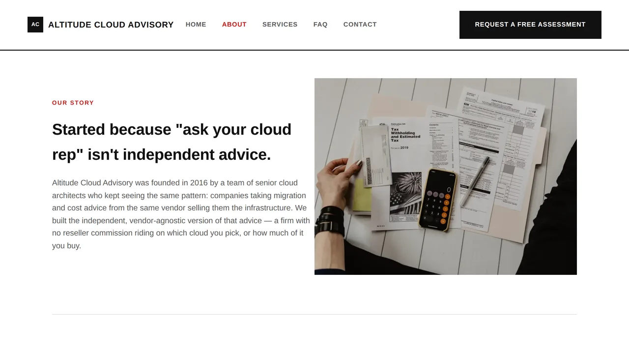 Altitude Cloud Advisory — Cloud Consulting Company Website (Frontend + Backend) — preview screenshot 2 of 3