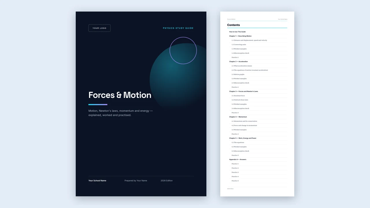 Forces & Motion Physics Study Guide — preview screenshot 1 of 2