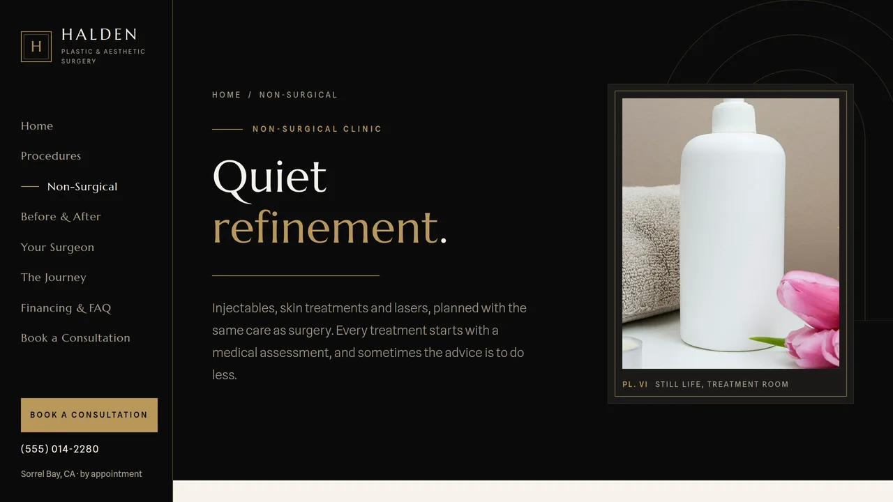 Halden Plastic & Aesthetic Surgery — Plastic Surgery Practice Website (8 Pages) — preview screenshot 3 of 4