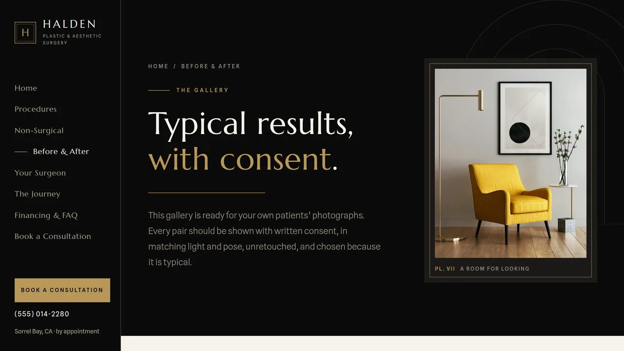 Halden Plastic & Aesthetic Surgery — Plastic Surgery Practice Website (8 Pages) — preview screenshot 4 of 4