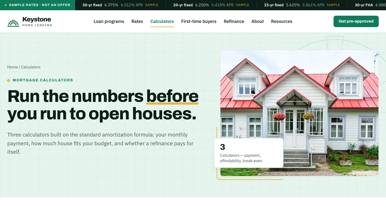 Keystone Home Lending — Mortgage Broker & Home Loan Website (9 Pages) — preview screenshot 4 of 4
