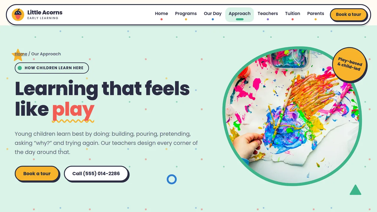 Little Acorns Early Learning — Daycare & Preschool Website (8 Pages) — preview screenshot 4 of 4