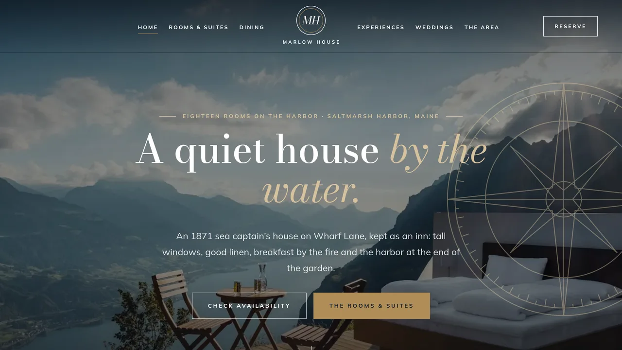 The Marlow House Inn — Boutique Hotel & Inn Website (7 Pages) — preview screenshot 1 of 4