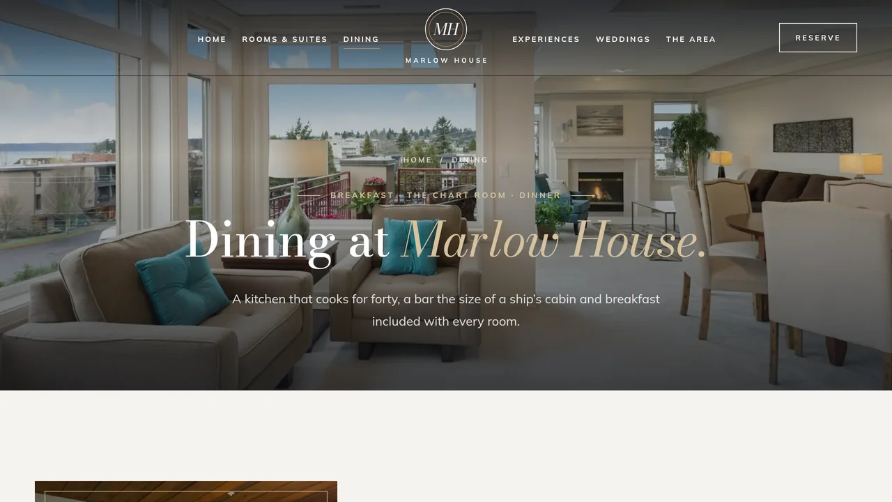 The Marlow House Inn — Boutique Hotel & Inn Website (7 Pages) — preview screenshot 3 of 4