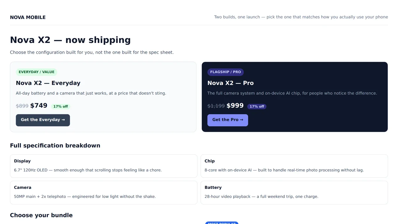 Mobile Product Launch Promo Page — Sales & Promos template preview