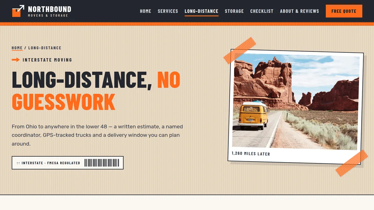 Northbound Movers & Storage — Moving Company Website (7 Pages) — preview screenshot 3 of 4