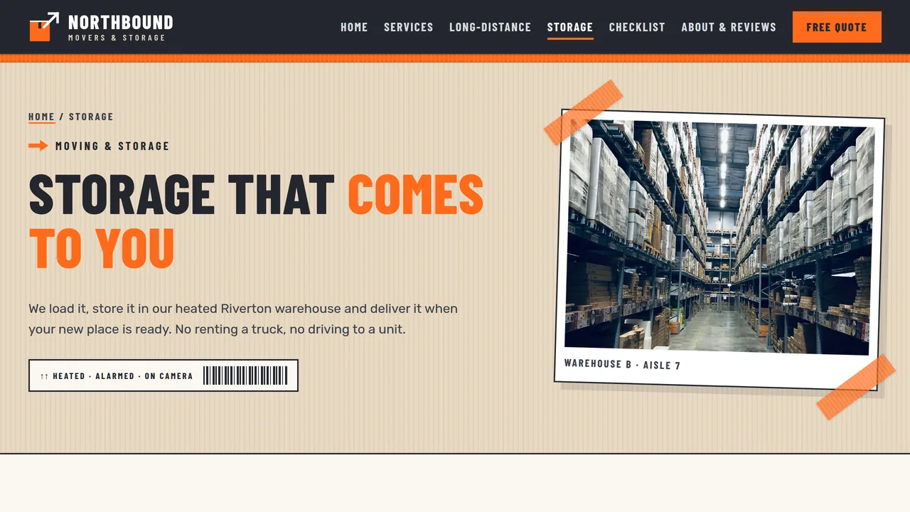 Northbound Movers & Storage — Moving Company Website (7 Pages) — preview screenshot 4 of 4