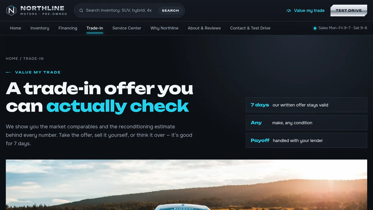 Northline Motors — Used Car Dealership Website (8 Pages) — preview screenshot 4 of 4