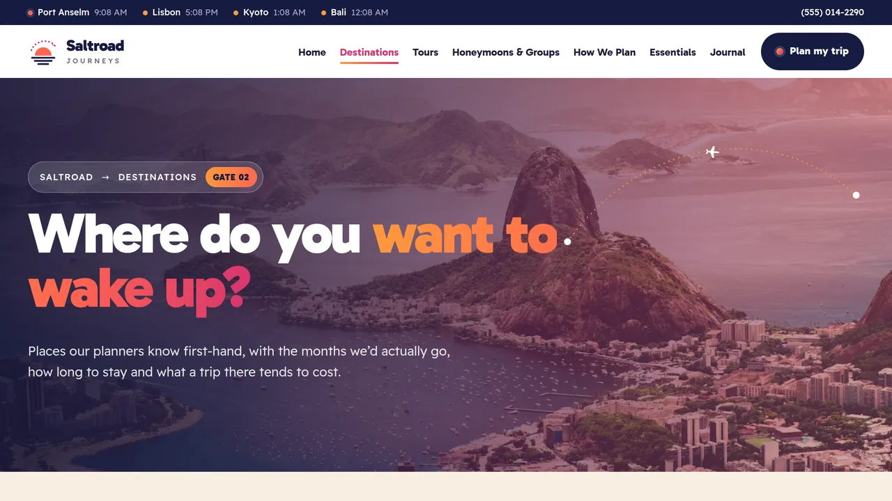 Saltroad Journeys — Travel Agency & Tour Operator Website (8 Pages) — preview screenshot 2 of 4