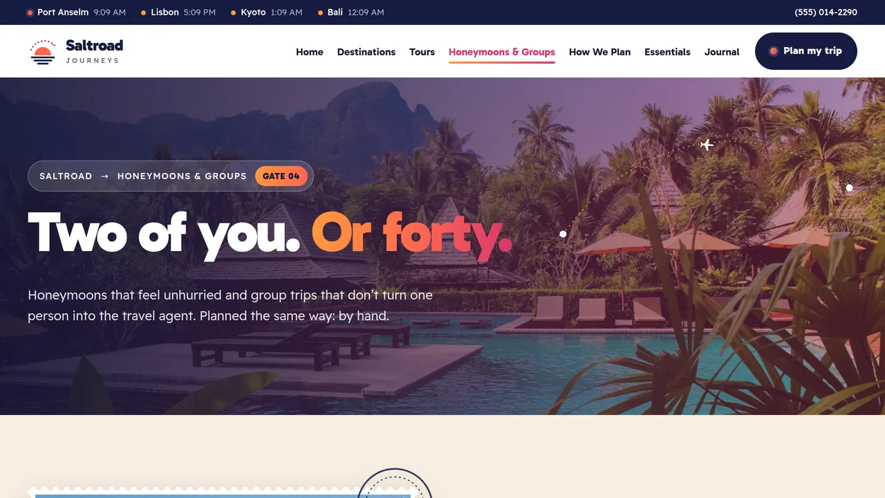 Saltroad Journeys — Travel Agency & Tour Operator Website (8 Pages) — preview screenshot 4 of 4