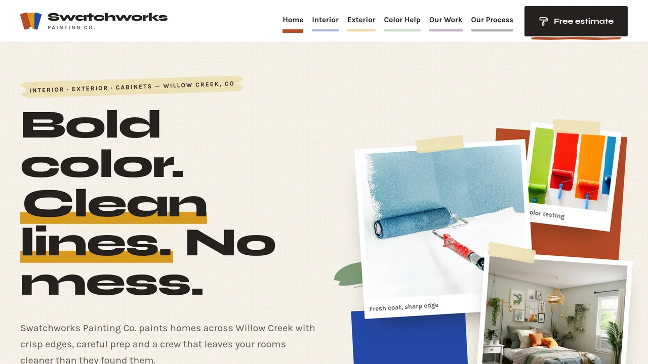 Swatchworks Painting Co. — Painting Contractor Website (7 Pages) — preview screenshot 1 of 4
