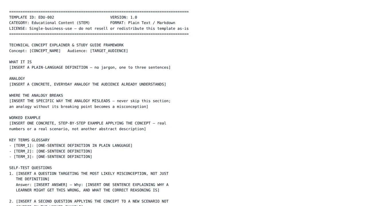 Technical Concept Explainer & Study Guide Framework — preview screenshot 1 of 1