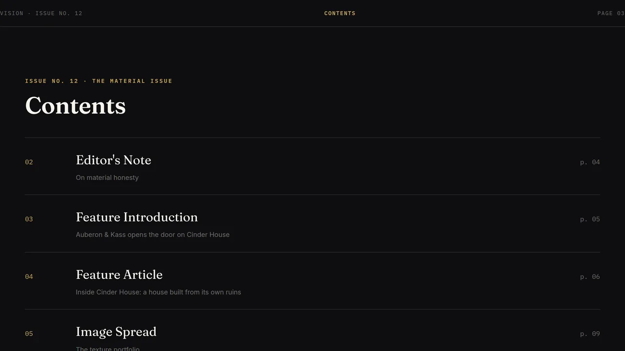 VISION — Architecture & Design Magazine (14 Pages) — preview screenshot 3 of 4