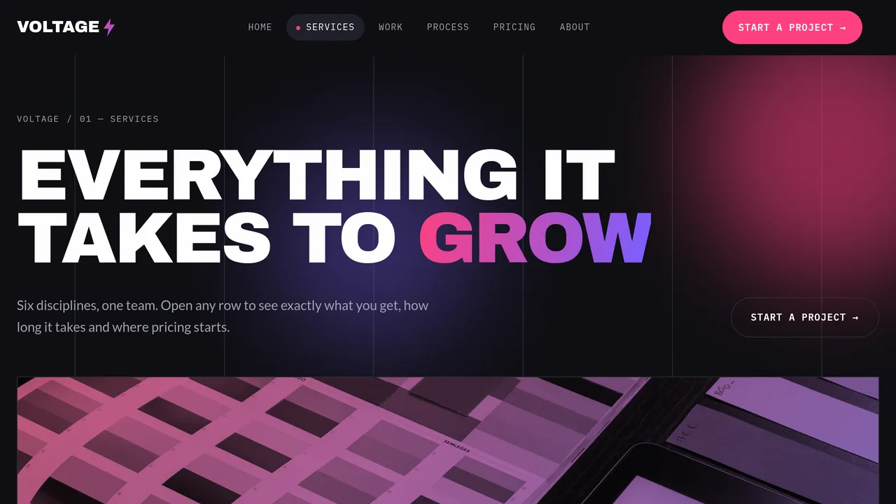 Voltage Digital — Digital Marketing Agency Website (7 Pages) — preview screenshot 2 of 4