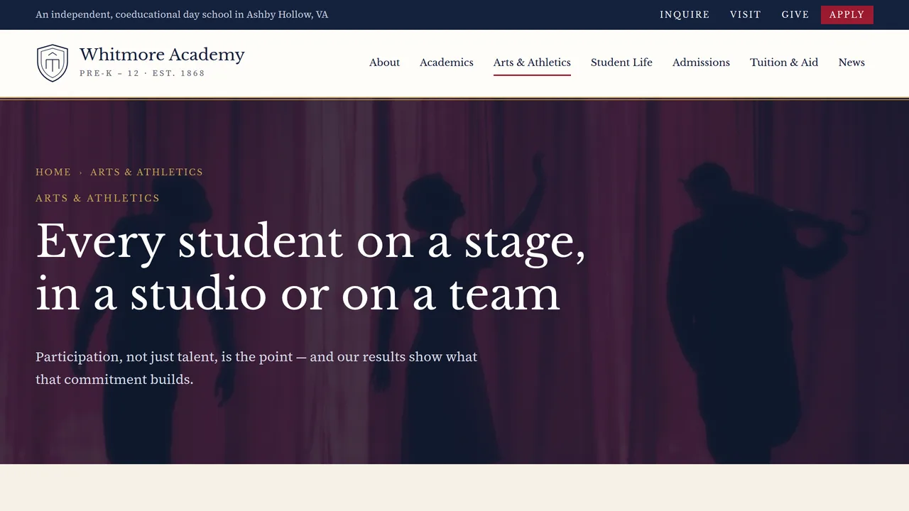 Whitmore Academy — Private School Website (10 Pages) — preview screenshot 4 of 4
